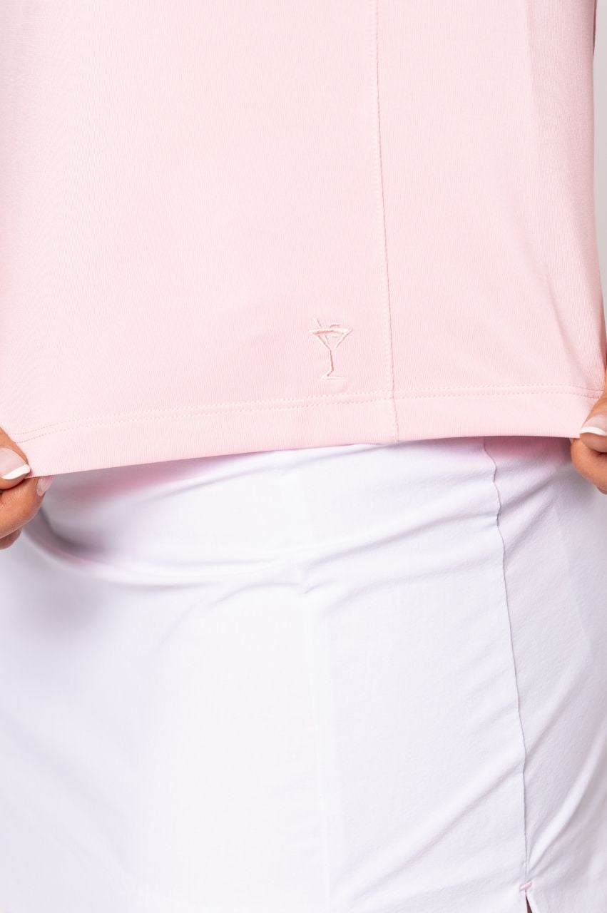 Golftini Classic Short Sleeve Rose Pink Zip Polo