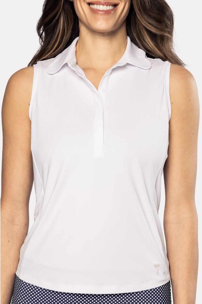 Golftini Darling Sleeveless White Polo