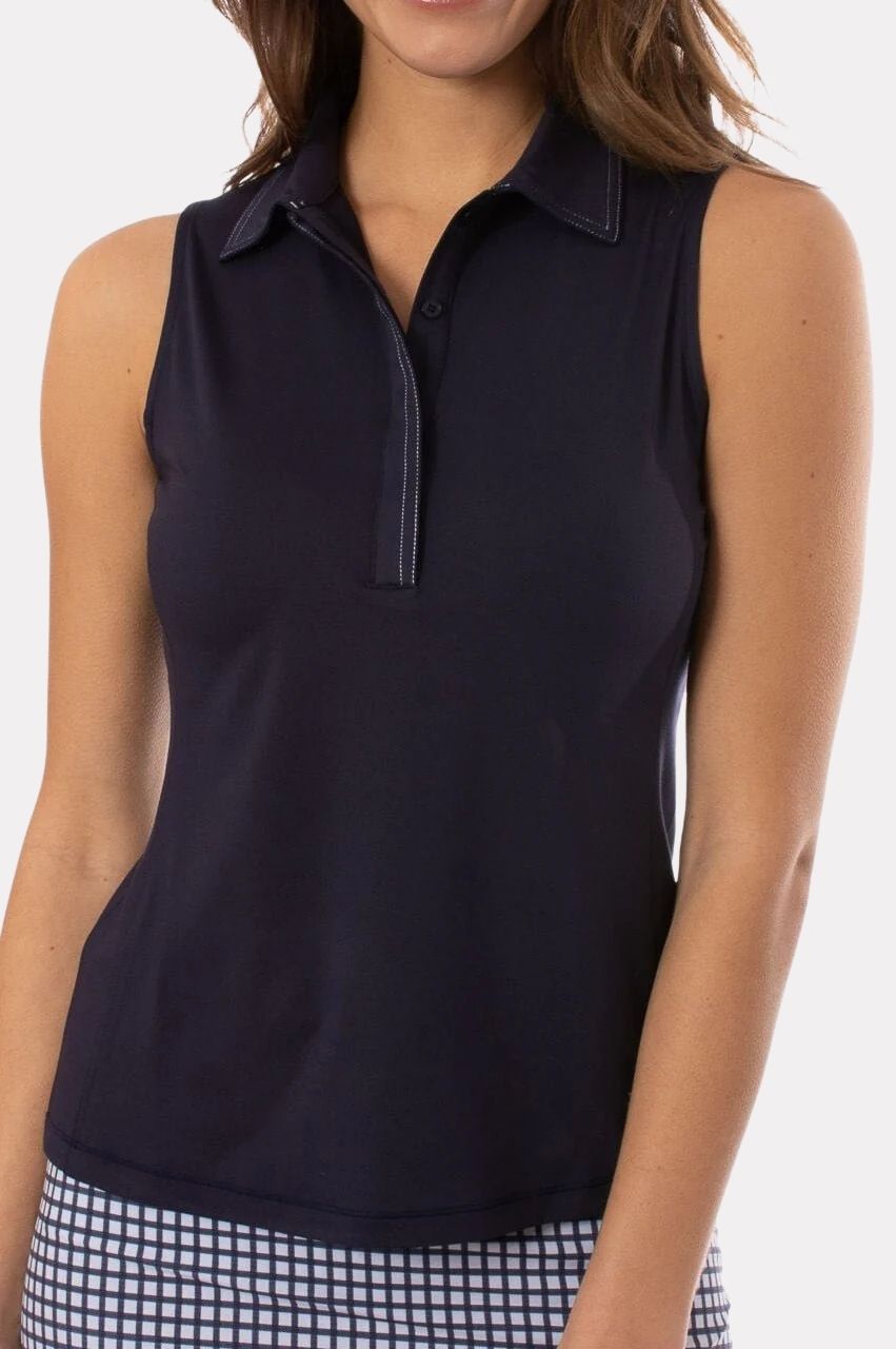 Golftin Fabulous Sleeveless Navy Polo