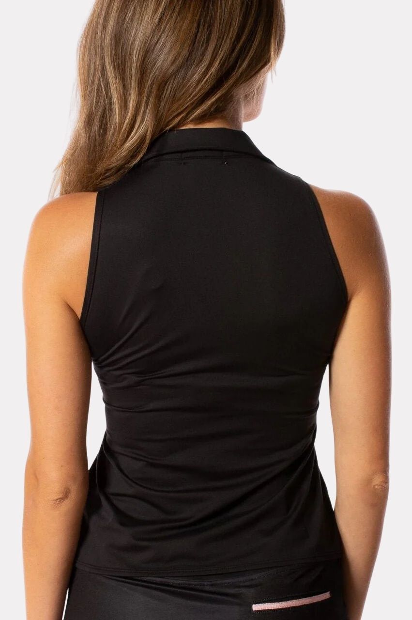 Golftini Lisa Sleeveless Black Sport Polo