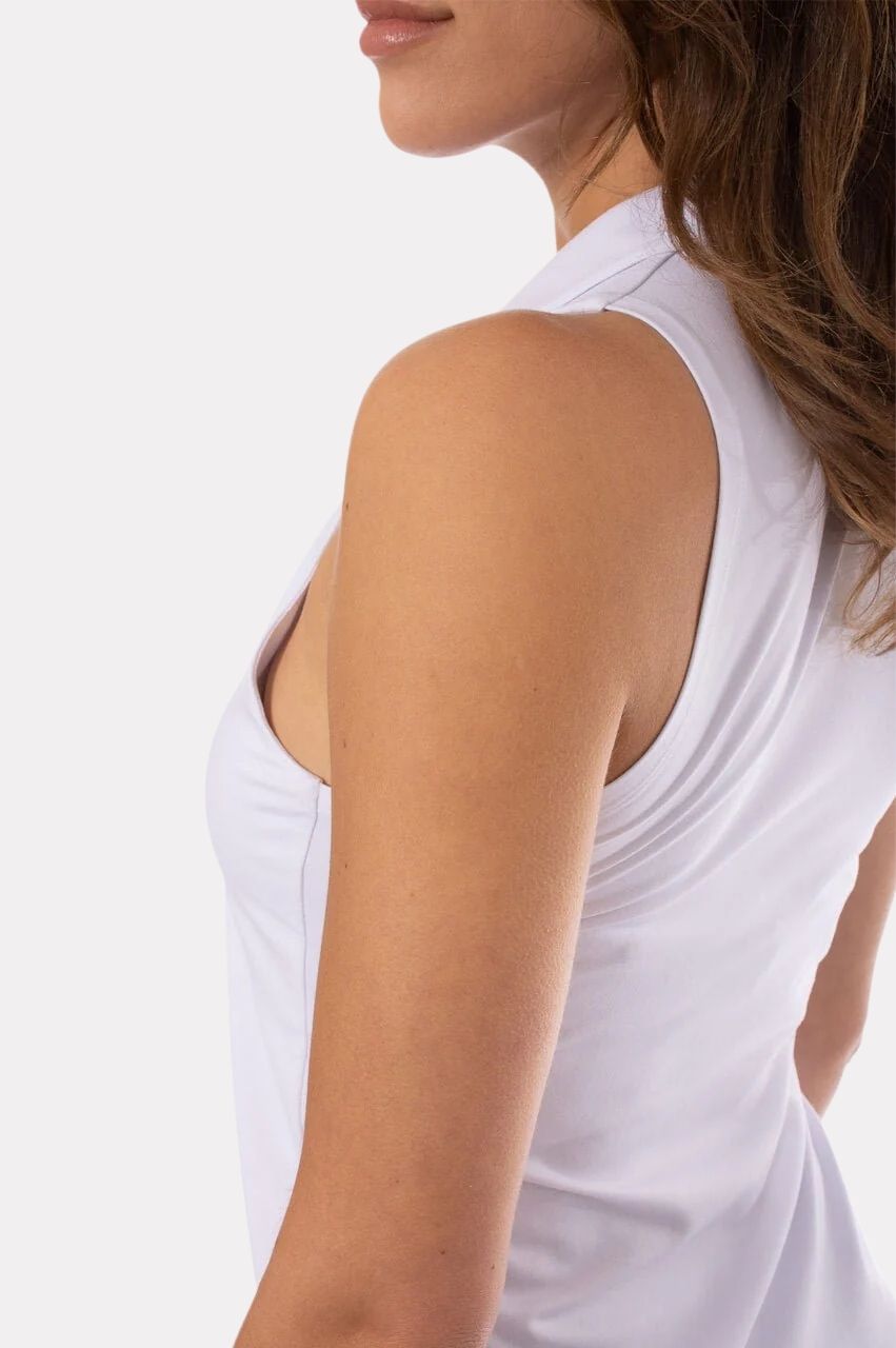 Golftini Lisa Sleeveless White Sport Polo