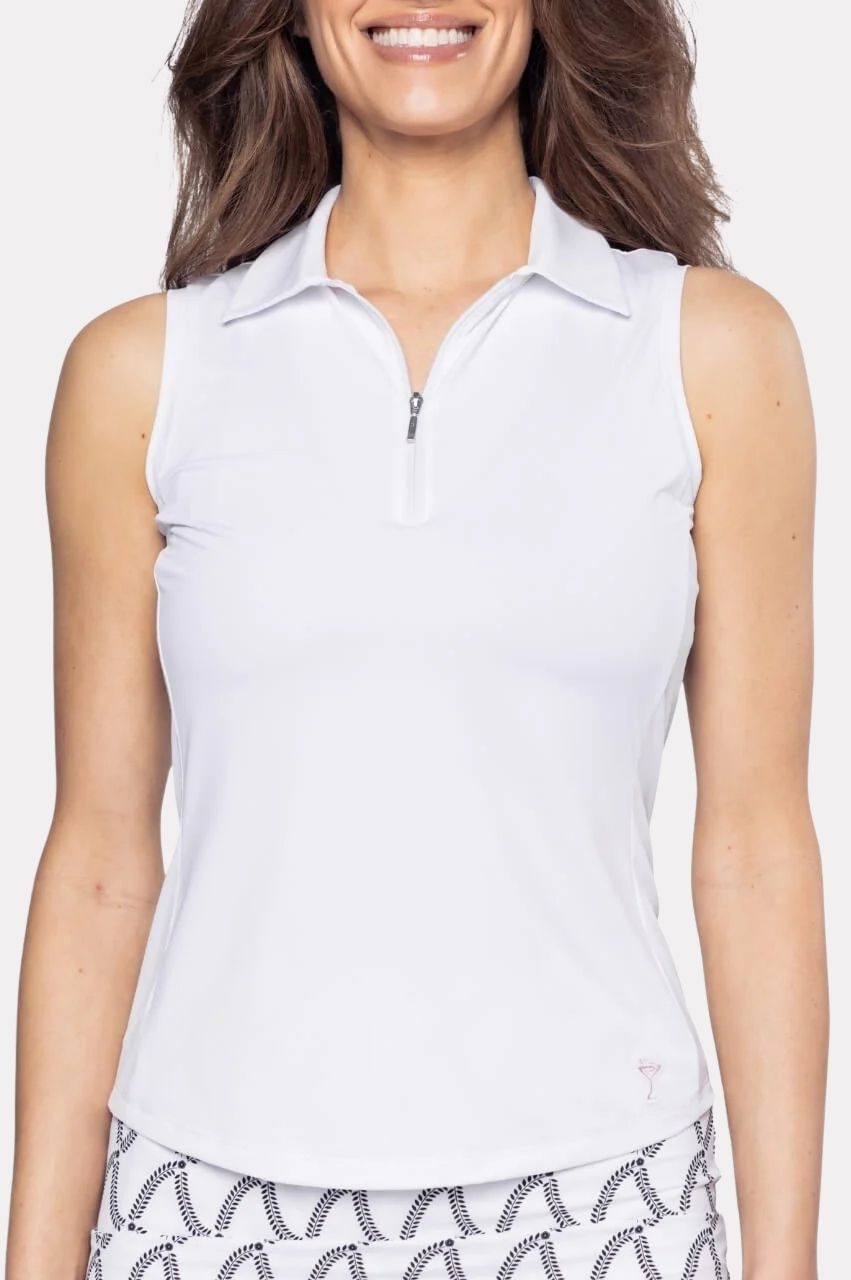 Golftini Cool Girl Sleeveless White Mock