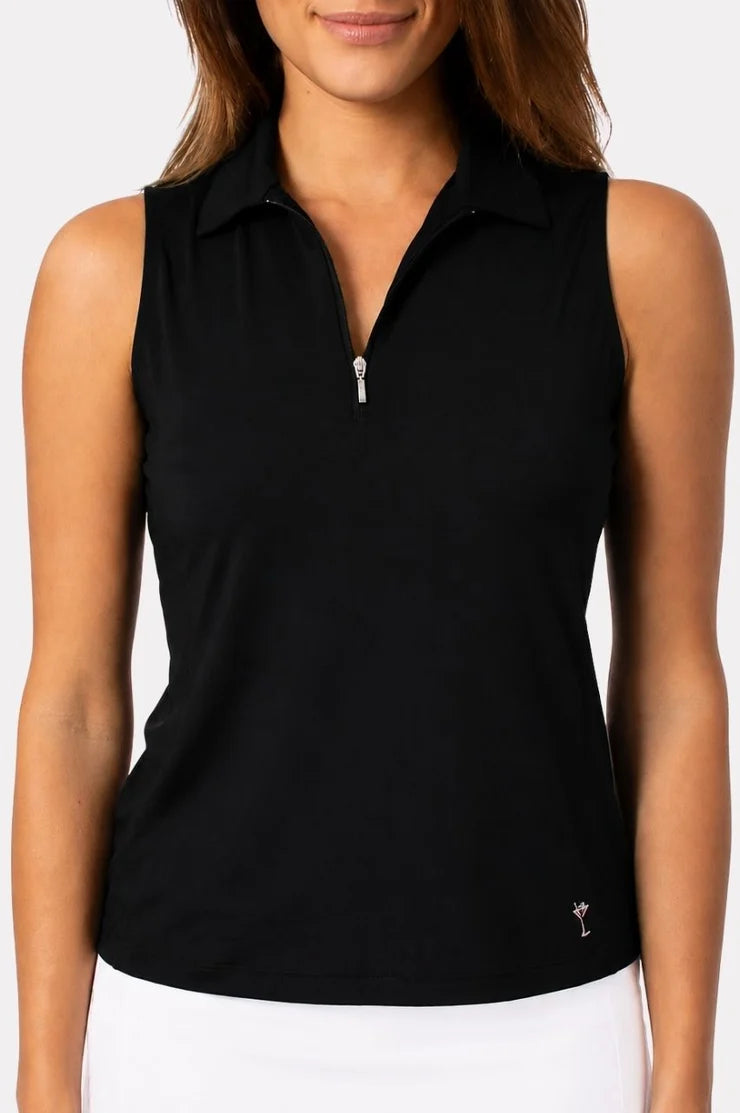 Golftini Classic Zip Sleeveless Polo [F26]