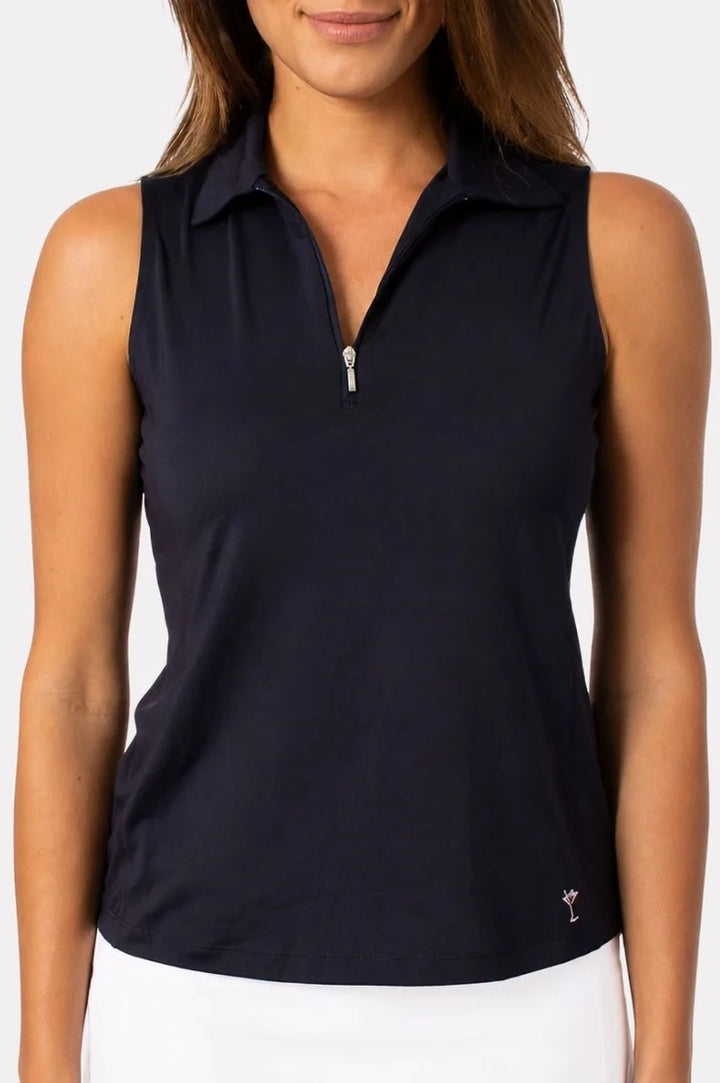 Golftini Classic Zip Sleeveless Polo [F26]