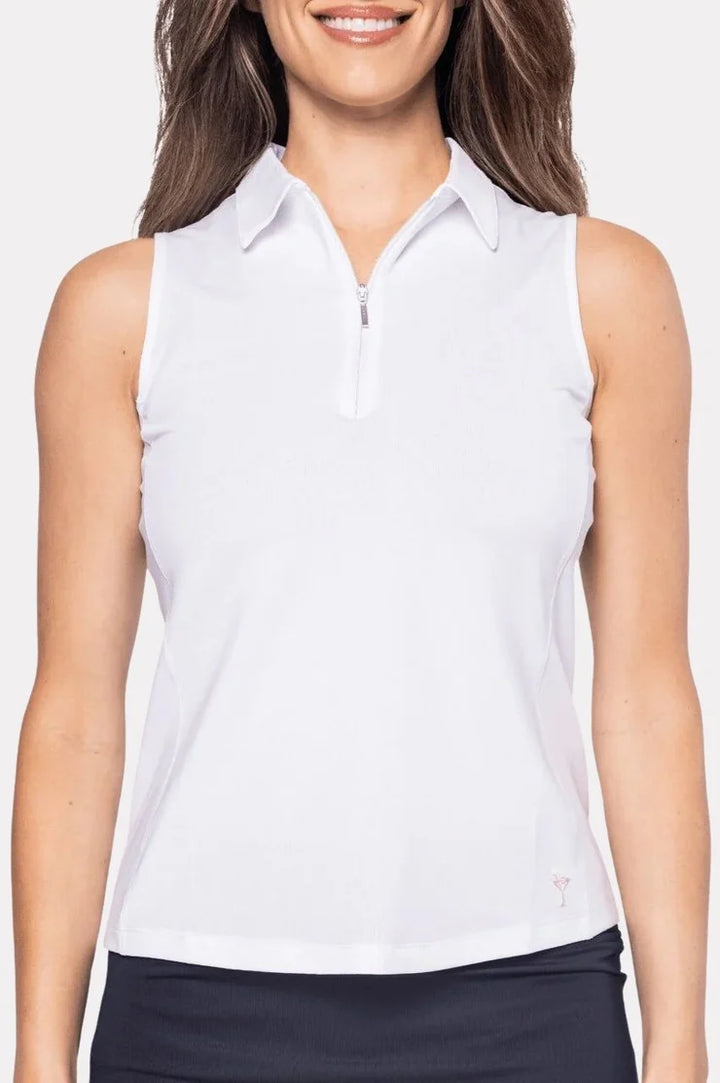 Golftini Classic Zip Sleeveless Polo [F26]