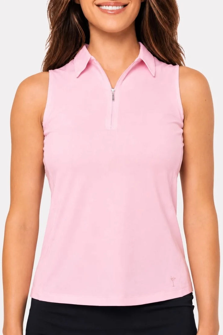 Golftini Classic Zip Sleeveless Polo [F26]