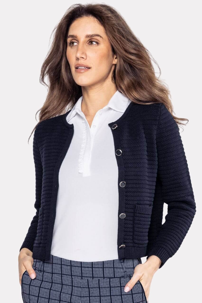 Golftini Navy Cardigan Sweater