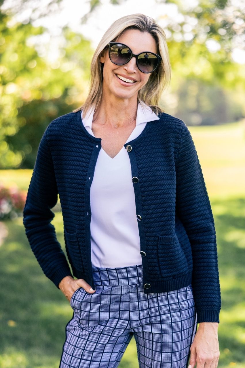 Golftini Navy Cardigan Sweater