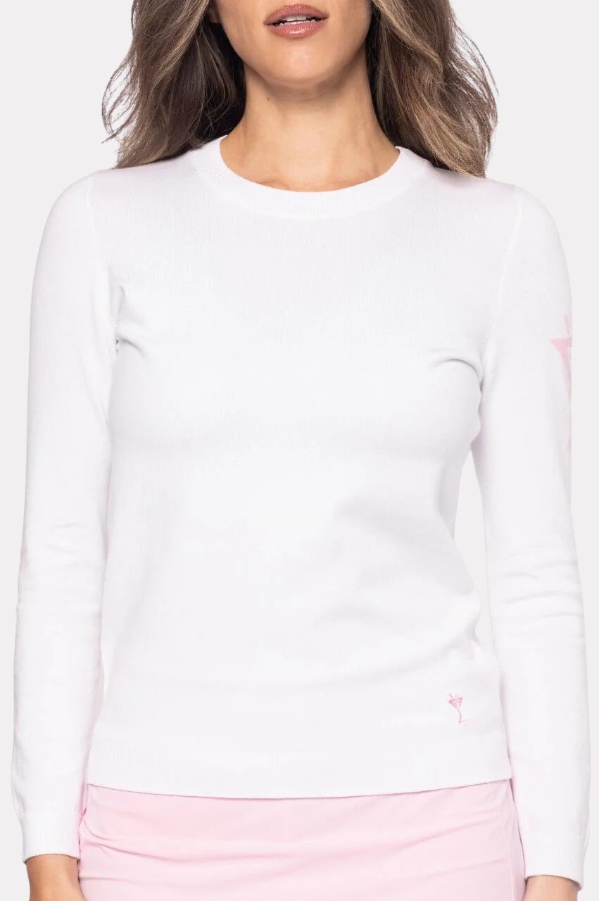 Golftini Martini White Crewneck Sweater