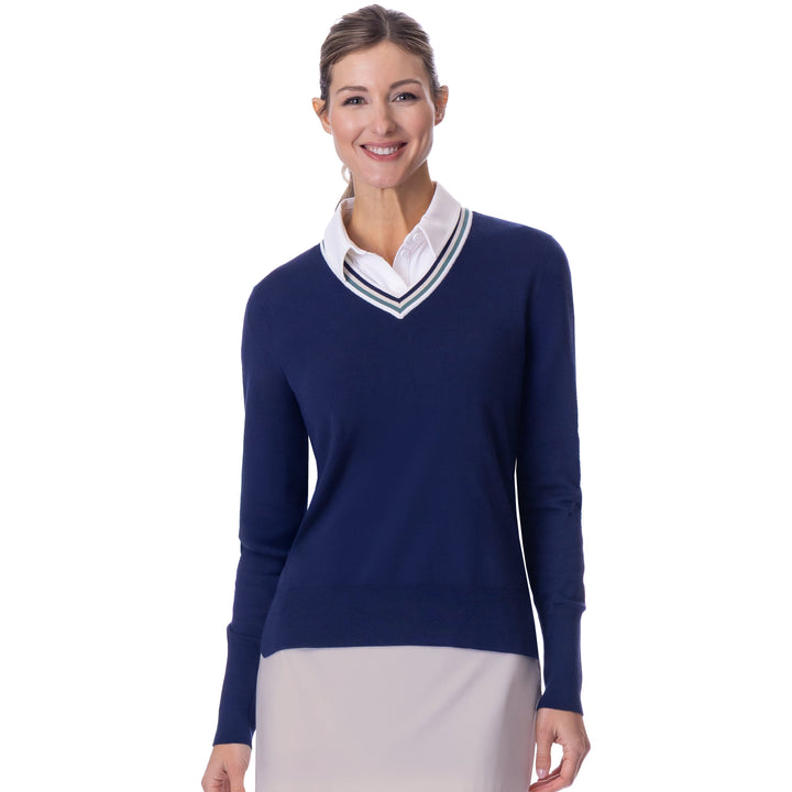 BelynKey Ink/Silver Pine Katie VNeck Sweater