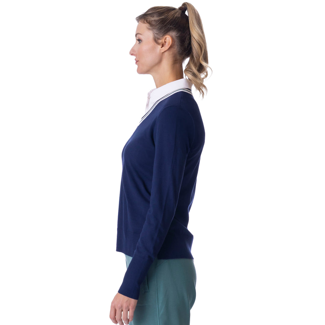 BelynKey Ink/Silver Pine Katie VNeck Sweater