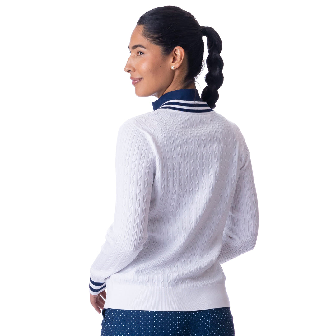 BelynKey Ivy Chalk/Ink V-neck Sweater