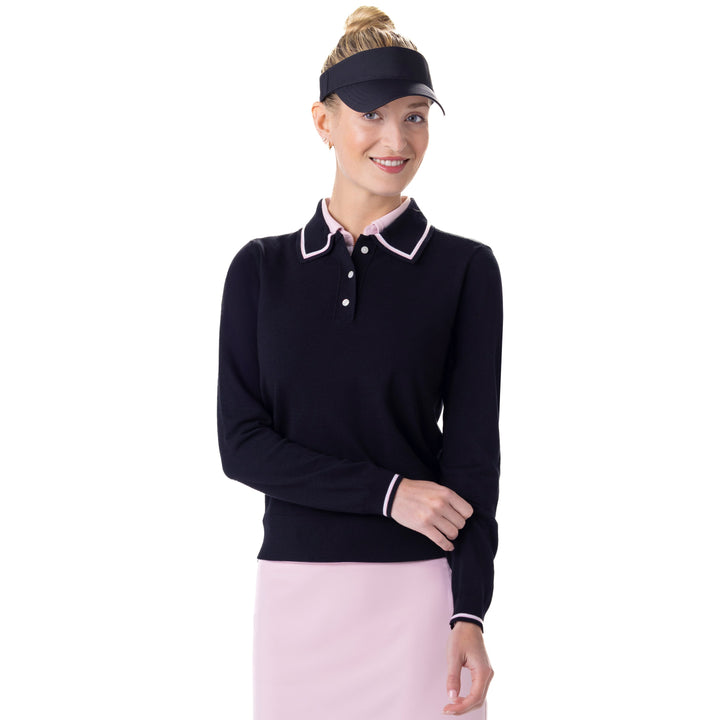 BelynKey Niecie Long Sleeve Onyx/Ballet Pink Sweater
