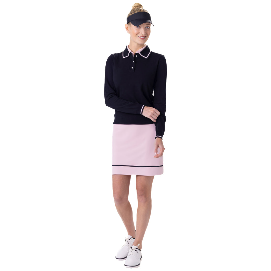 BelynKey Niecie Long Sleeve Onyx/Ballet Pink Sweater