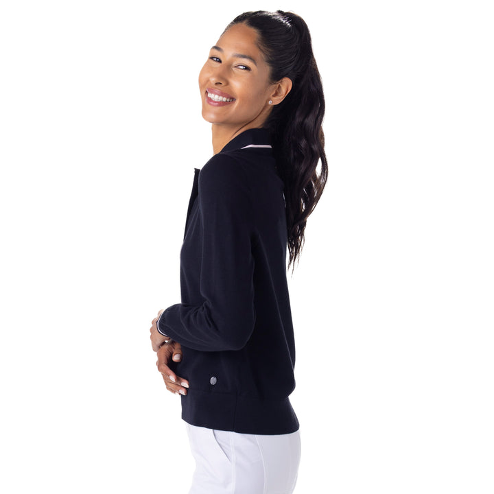 BelynKey Niecie Long Sleeve Onyx/Ballet Pink Sweater