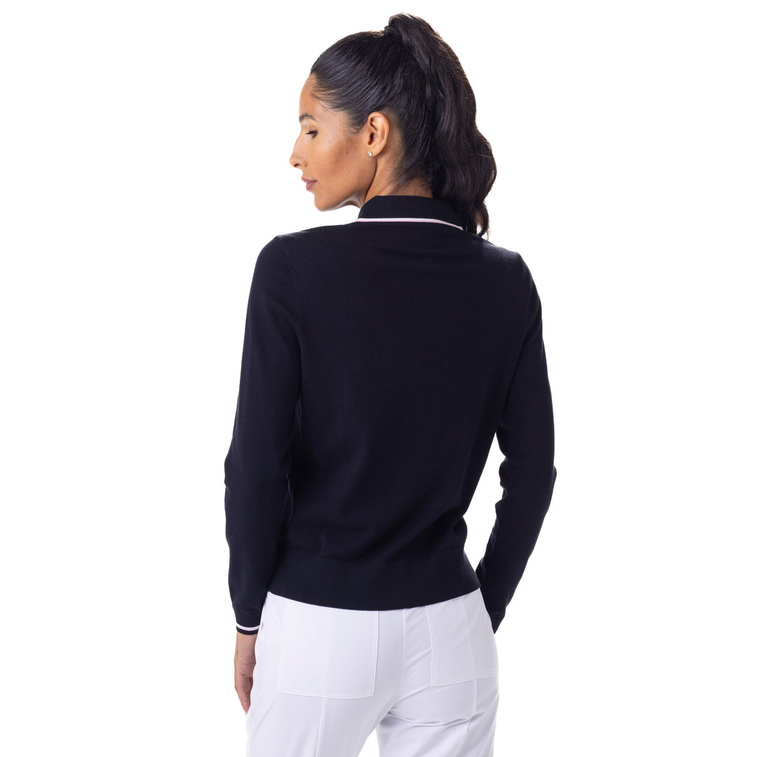 BelynKey Niecie Long Sleeve Onyx/Ballet Pink Sweater