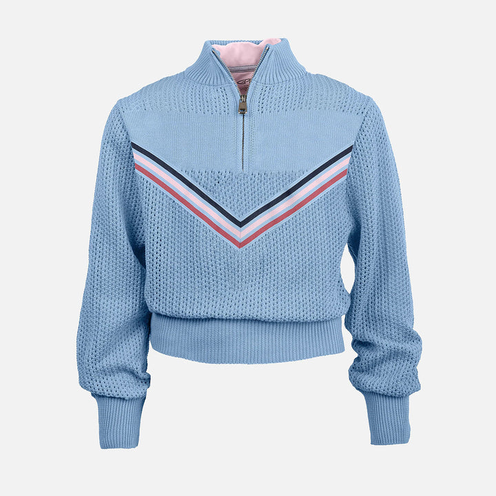 GARB Girls Serena Mesh Stitch Quarter Zip Sweater
