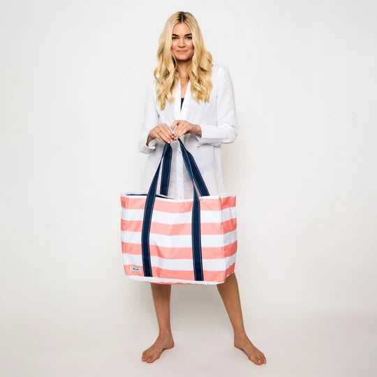 Ame &amp; Lulu Classic Sun &amp; Sea Stripe Nylon Tote