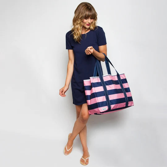 Ame &amp; Lulu Classic Sun &amp; Sea Stripe Nylon Tote