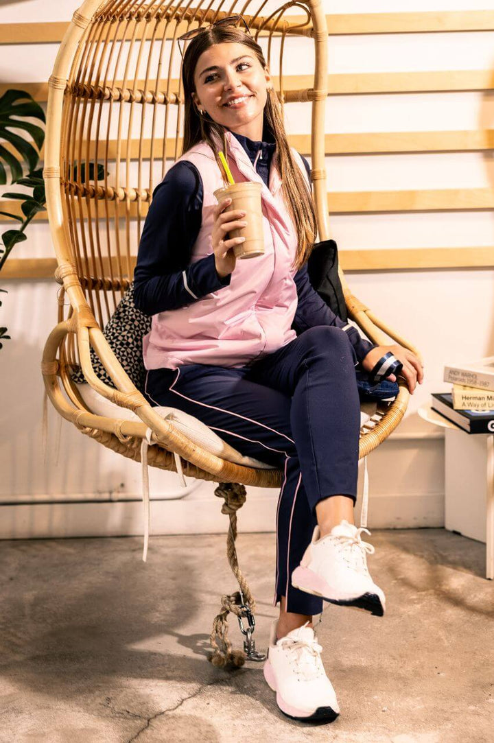 Golftini 27/30" Navy/Rose Pink Ankle Pant