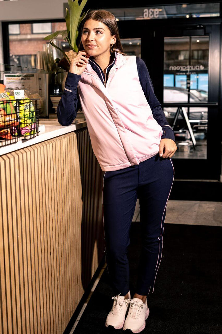 Golftini 27/30" Navy/Rose Pink Ankle Pant