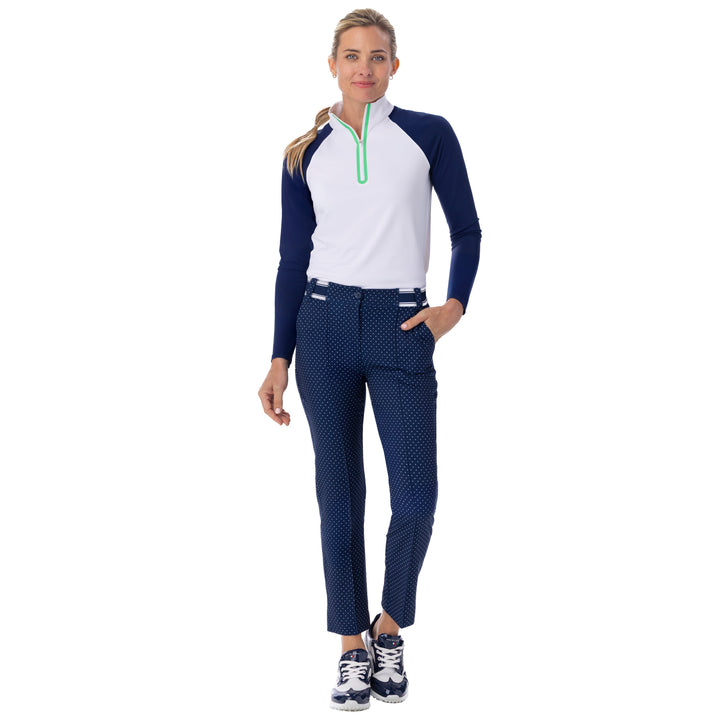 BelynKey BK Sport Crop Pant | Ink Coastal Dot