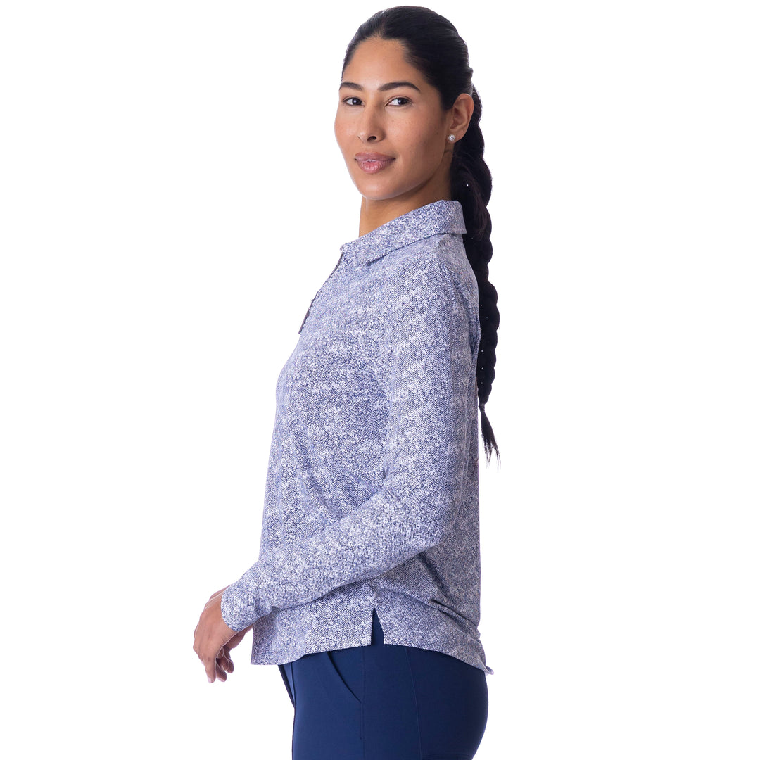 BelynKey BK Emerald Fields Long Sleeve Ink Polo