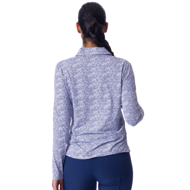 BelynKey BK Emerald Fields Long Sleeve Ink Polo