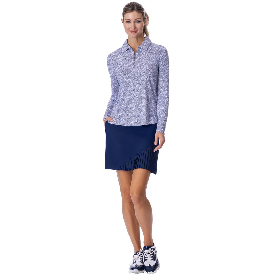 BelynKey BK Emerald Fields Long Sleeve Ink Polo