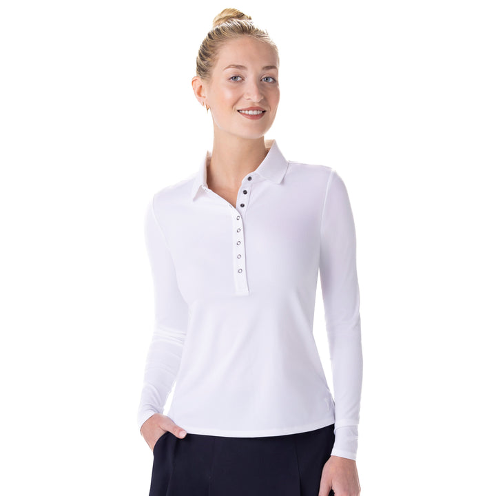 BelynKey Snap Long Sleeve Chalk Polo
