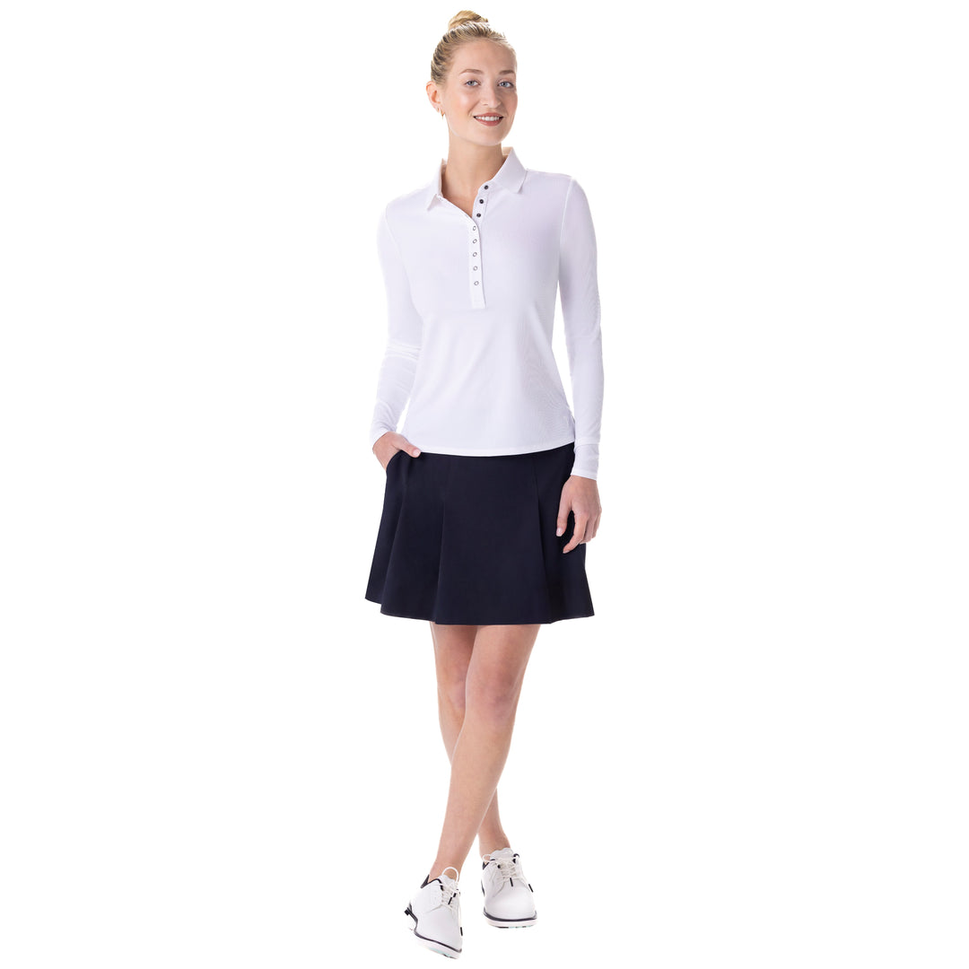 BelynKey Snap Long Sleeve Chalk Polo