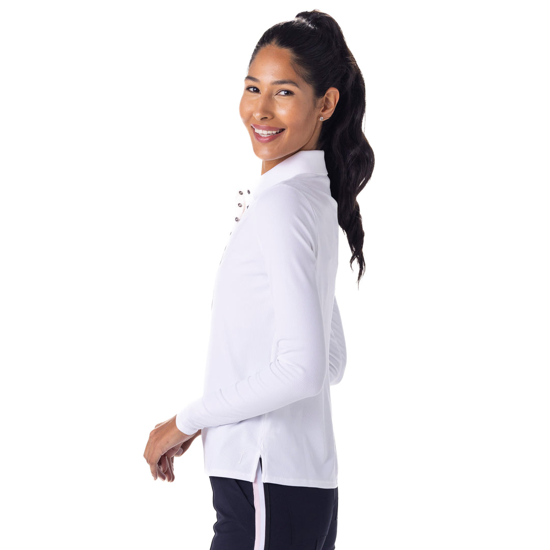 BelynKey Snap Long Sleeve Chalk Polo