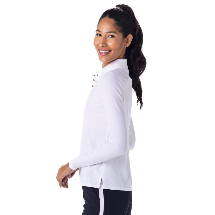 BelynKey Snap Long Sleeve Chalk Polo