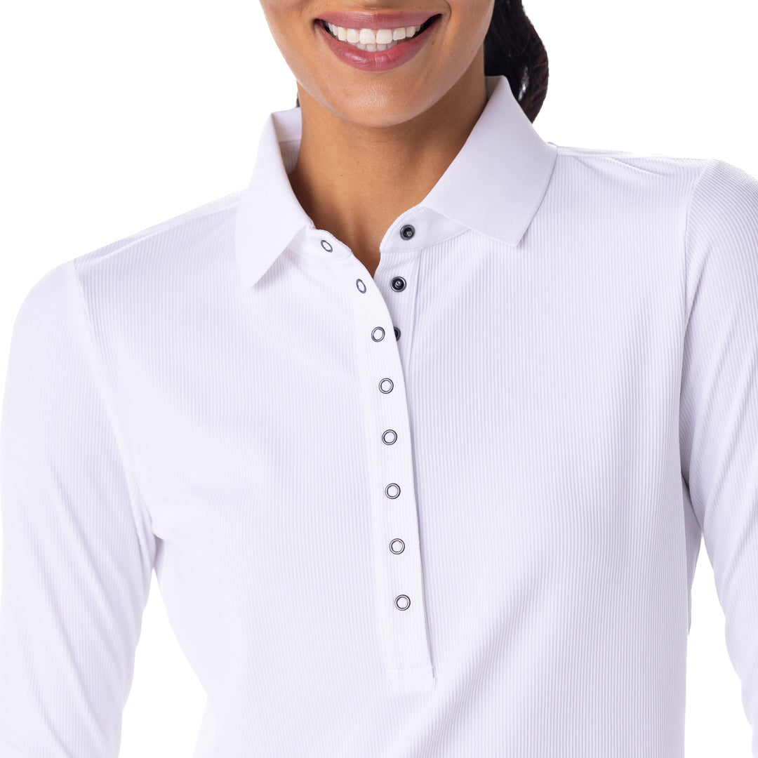 BelynKey Snap Long Sleeve Chalk Polo
