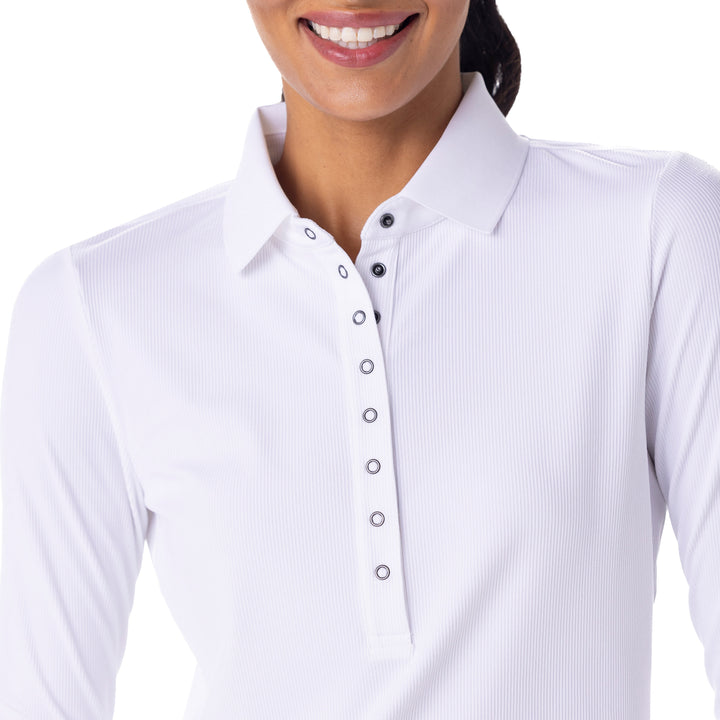 BelynKey Snap Long Sleeve Chalk Polo