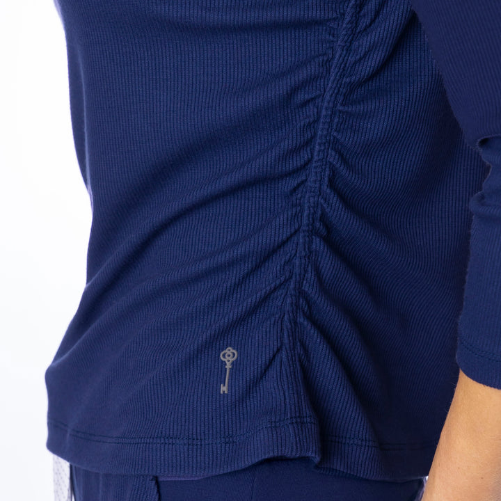 BelynKey Sueded Transit Washed Ink 3/4 Sleeve Top