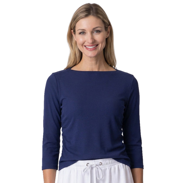 BelynKey Sueded Transit Washed Ink 3/4 Sleeve Top