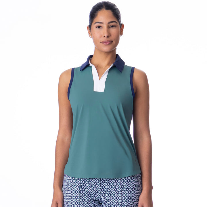 BelynKey Silver Pine Alpine Sleeveless Polo