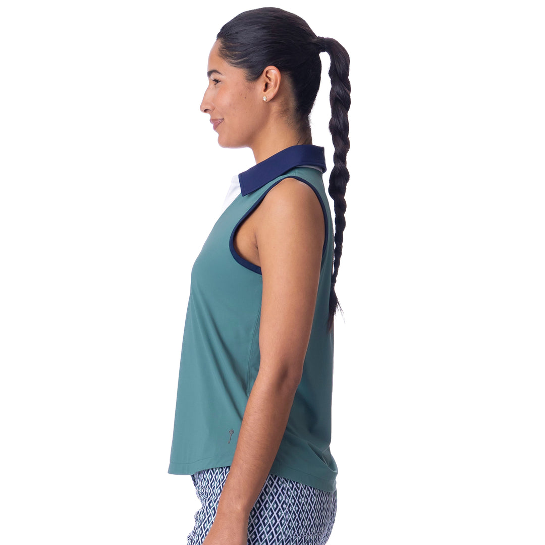 BelynKey Silver Pine Alpine Sleeveless Polo