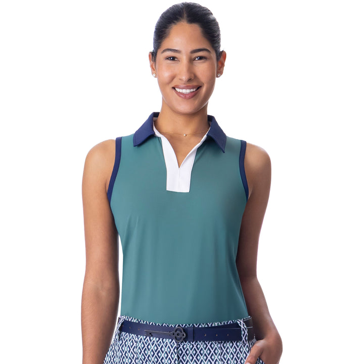 BelynKey Silver Pine Alpine Sleeveless Polo