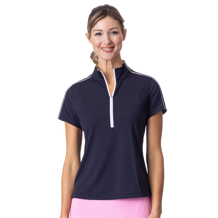 BelynKey Piper Onyx/Chalk Short Sleeve Mock