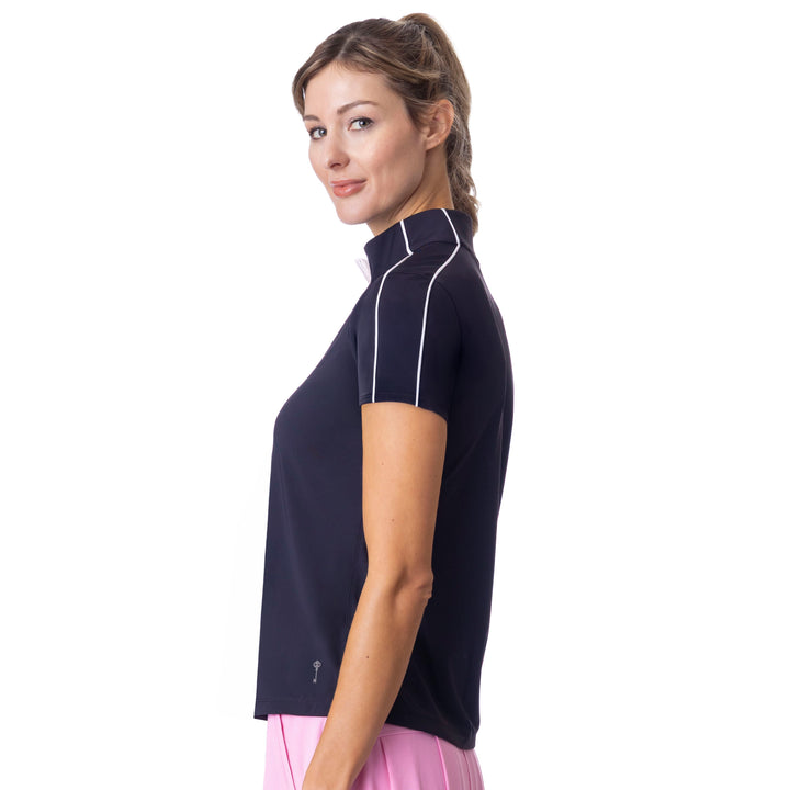 BelynKey Piper Onyx/Chalk Short Sleeve Mock