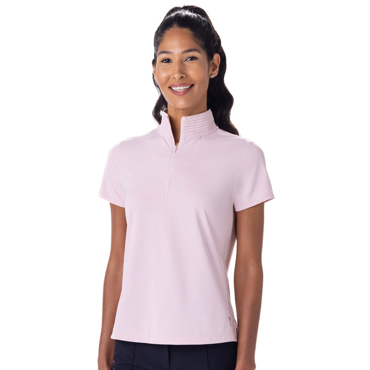 BelynKey BK Ballet Pink Short Sleeve Pleat Mock