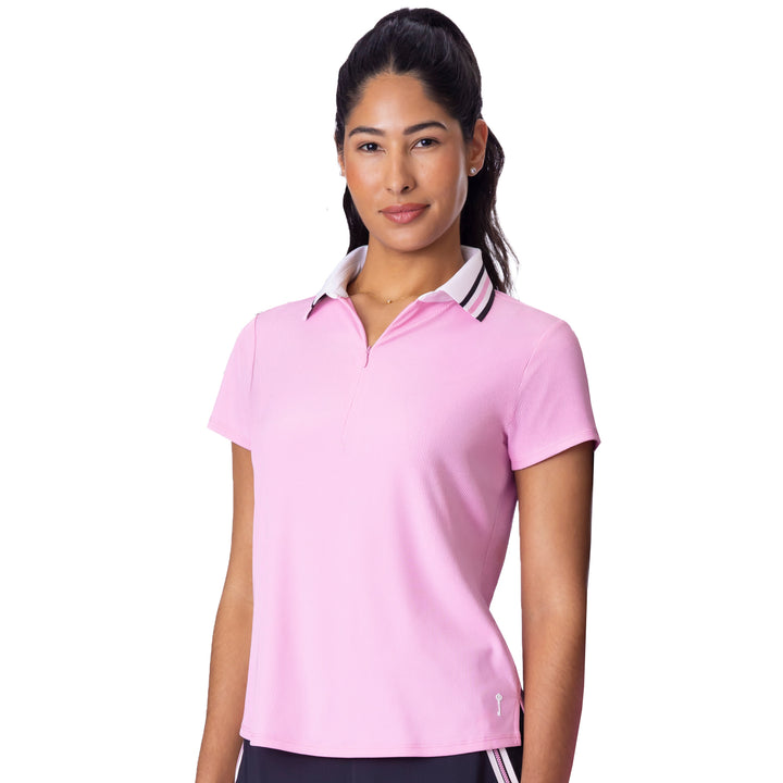BelynKey Penny Rib Aurora Glow Cap Sleeve Polo
