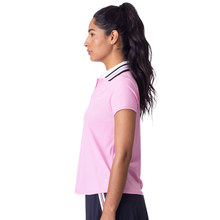 BelynKey Penny Rib Aurora Glow Cap Sleeve Polo