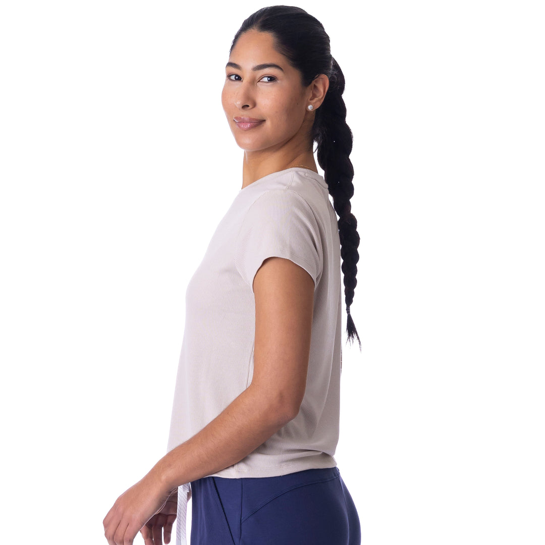 BelynKey Bliss Rib Biscotti Short Sleeve Transit Tee