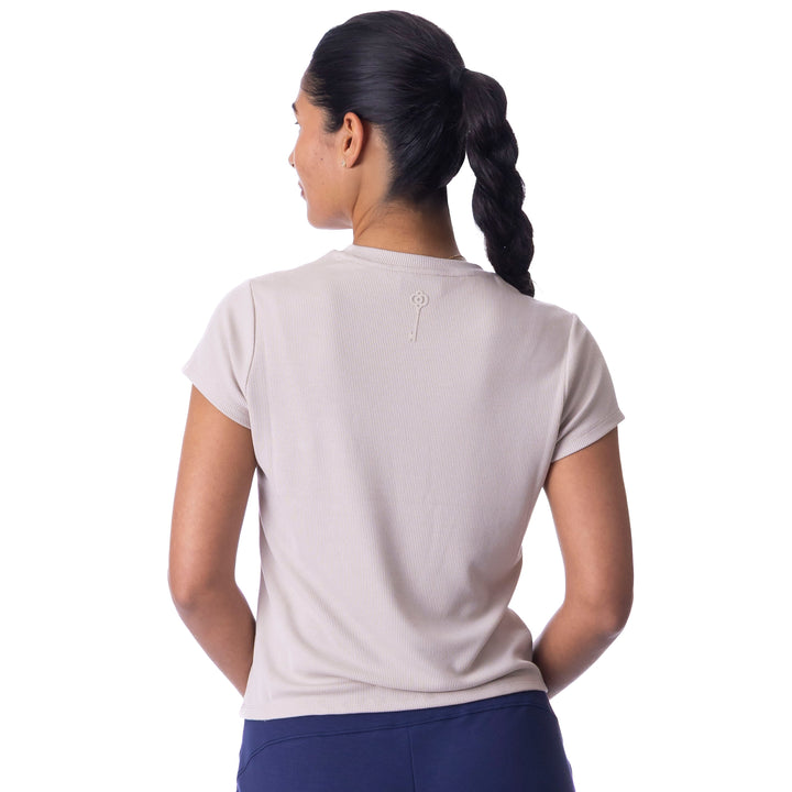 BelynKey Bliss Rib Biscotti Short Sleeve Transit Tee