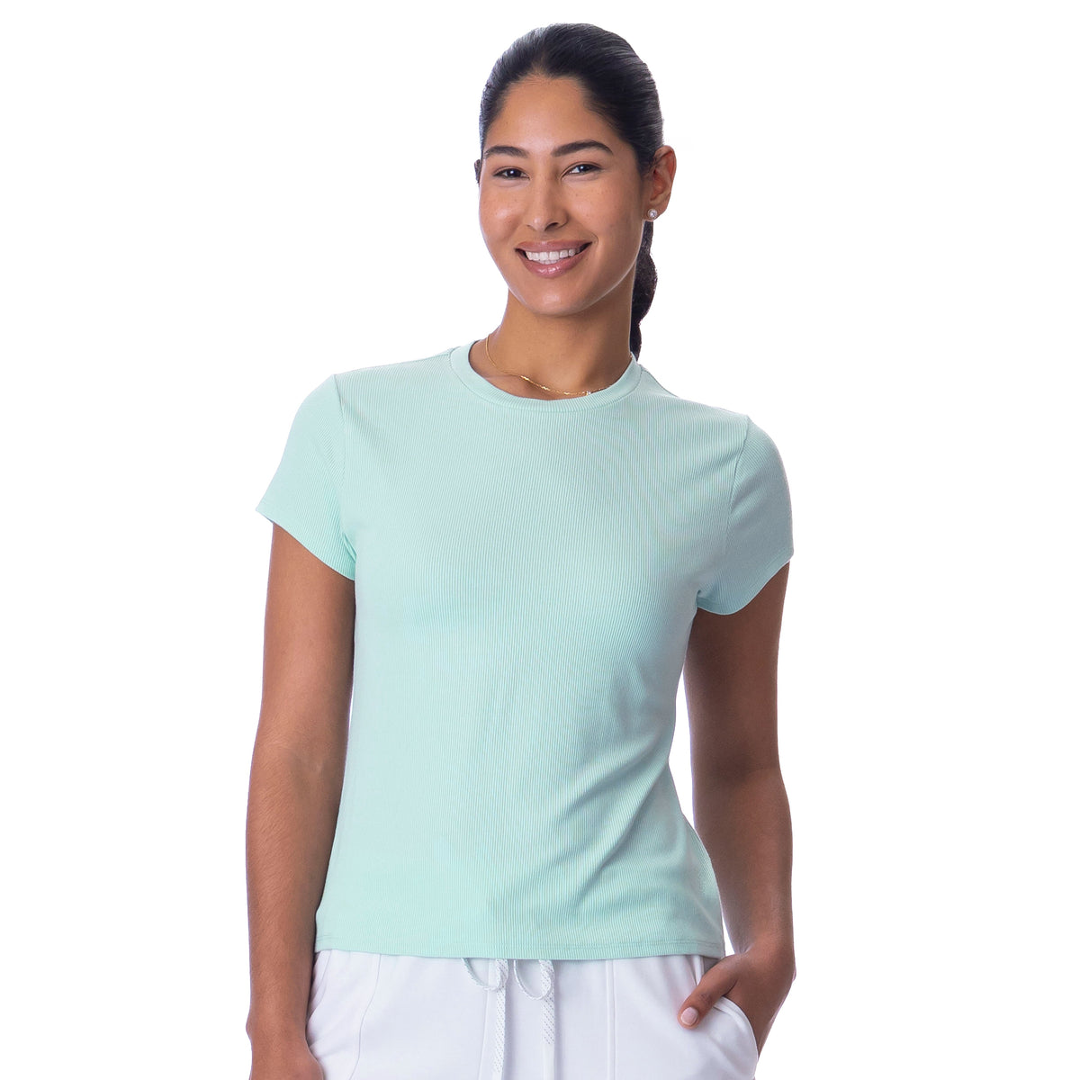 BelynKey Bliss Rib Mint Short Sleeve Transit Tee