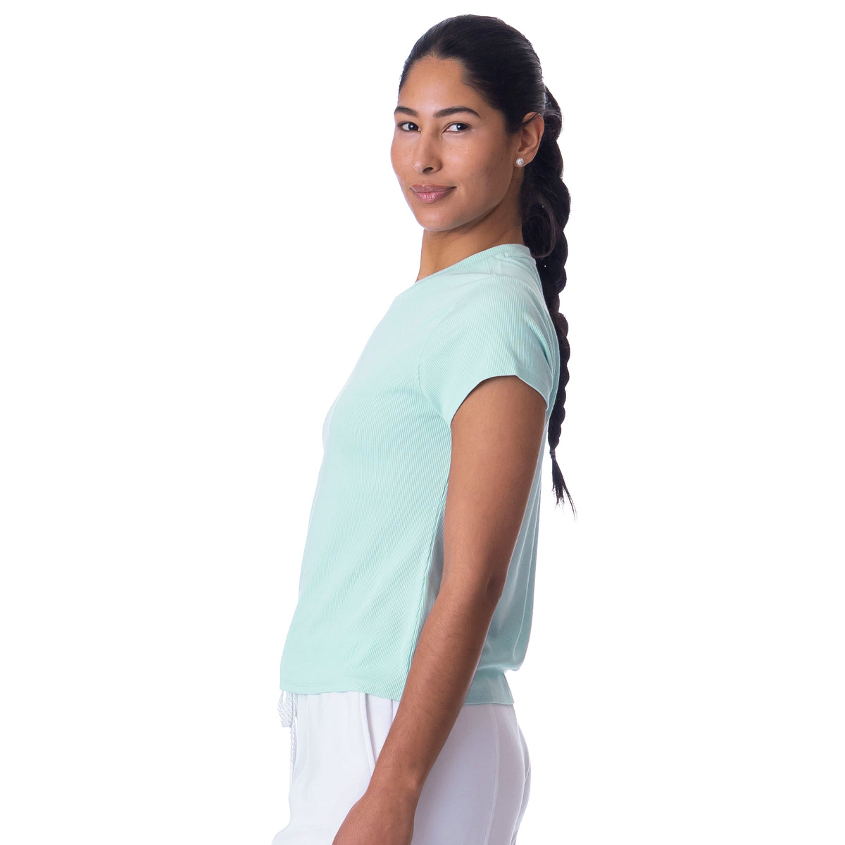 BelynKey Bliss Rib Mint Short Sleeve Transit Tee