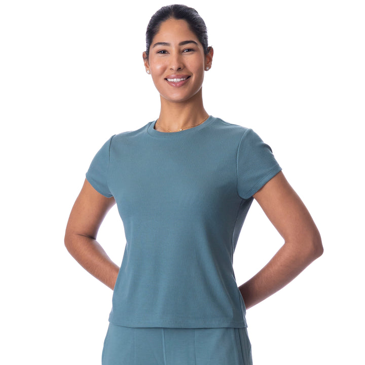 BelynKey Sueded Silver Pine Short Sleeve Transit Tee